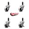 Service Caster 2 Inch Thermoplastic Wheel 1 Inch Expanding Stem Caster Set with 2 Brakes SCC-EX05S210-TPRS-1-2-SLB-2 - alternate 2